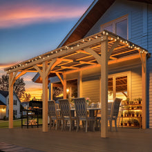 Load image into Gallery viewer, AECOJOY 12' x 10' Outdoor Wooden Gazebo, Patio Lean to Hardtop Pergolas and Gazebos