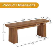 Load image into Gallery viewer, Fnova 48" Wooden Two - Person Backless Entryway Bench with Under - Bench Storage for Outdoor Garden, Living Room, Bedroom, Dining Room, Hallway