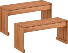 Load image into Gallery viewer, Tangkula Wood Outdoor Garden Bench | 2-Person Patio Backless Bench with Solid Wooden Frame