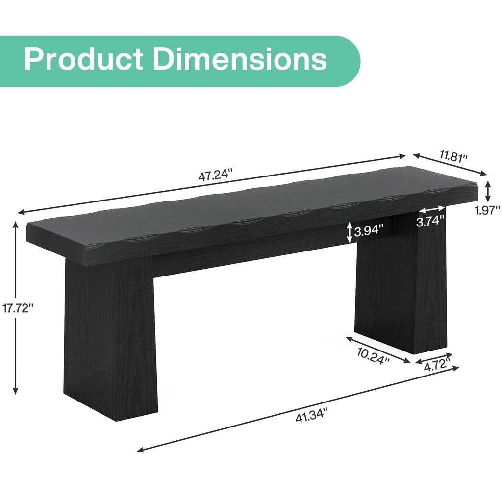 Fnova 48" Wooden Two - Person Backless Entryway Bench with Under - Bench Storage for Outdoor Garden, Living Room, Bedroom, Dining Room, Hallway
