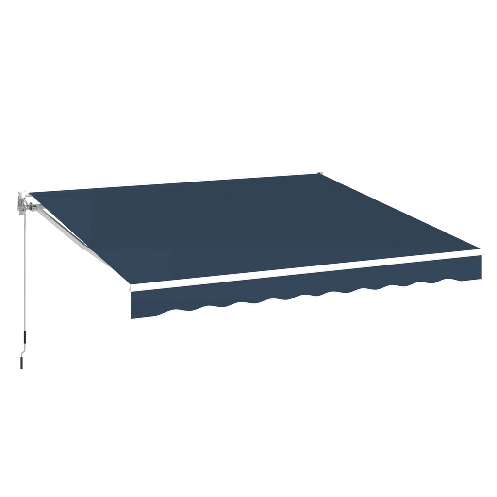 AECOJOY 13'×10' Manual Retractable Awning Sun Shade, Patio Awning Canopy
