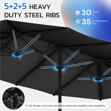 Load image into Gallery viewer, AECOJOY 15x9ft Double-Sided Patio Umbrella, Black