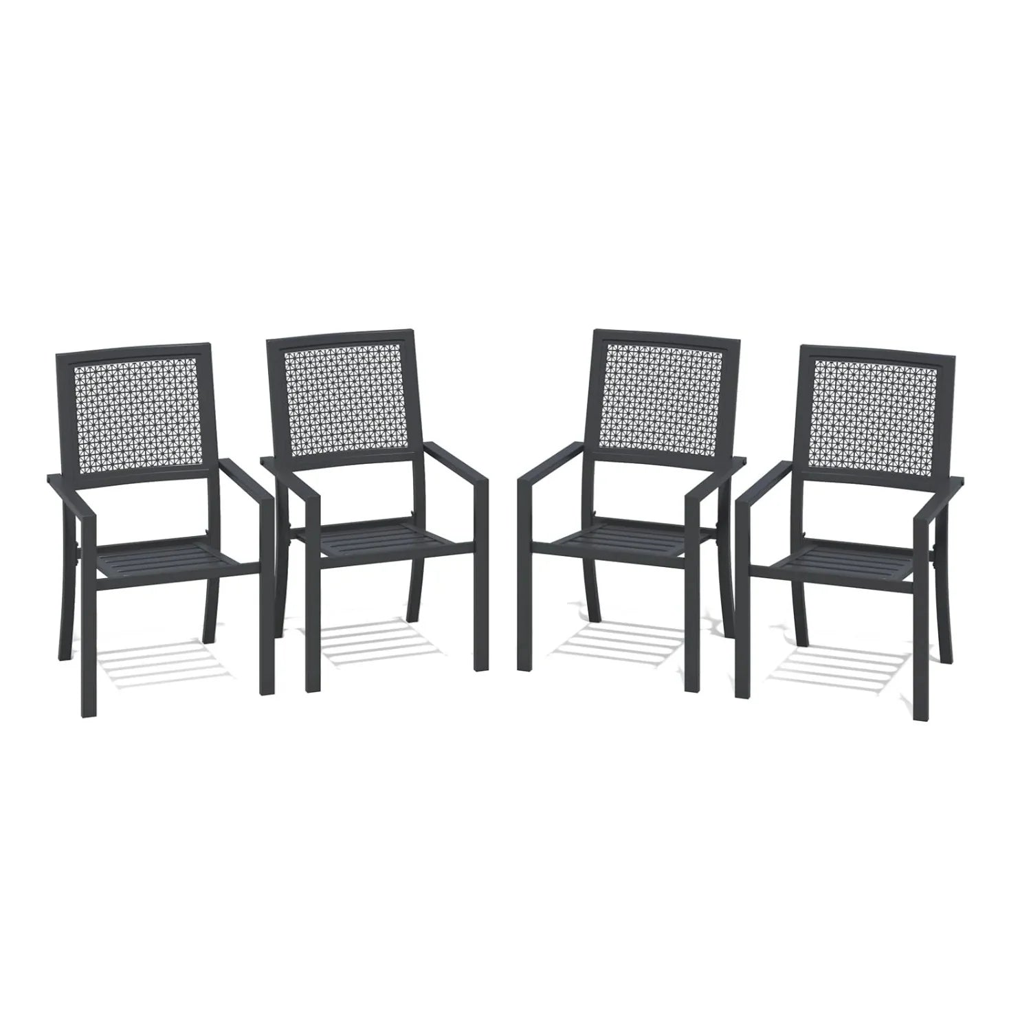 AECOJOY Outdoor Patio Dining Chairs with Armrest, Stackable Arm Chairs