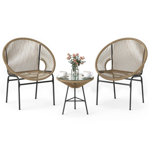 Tangkula 3 Piece Outdoor Patio Furniture Set