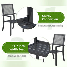 Load image into Gallery viewer, AECOJOY Outdoor Patio Dining Chairs with Armrest, Stackable Arm Chairs