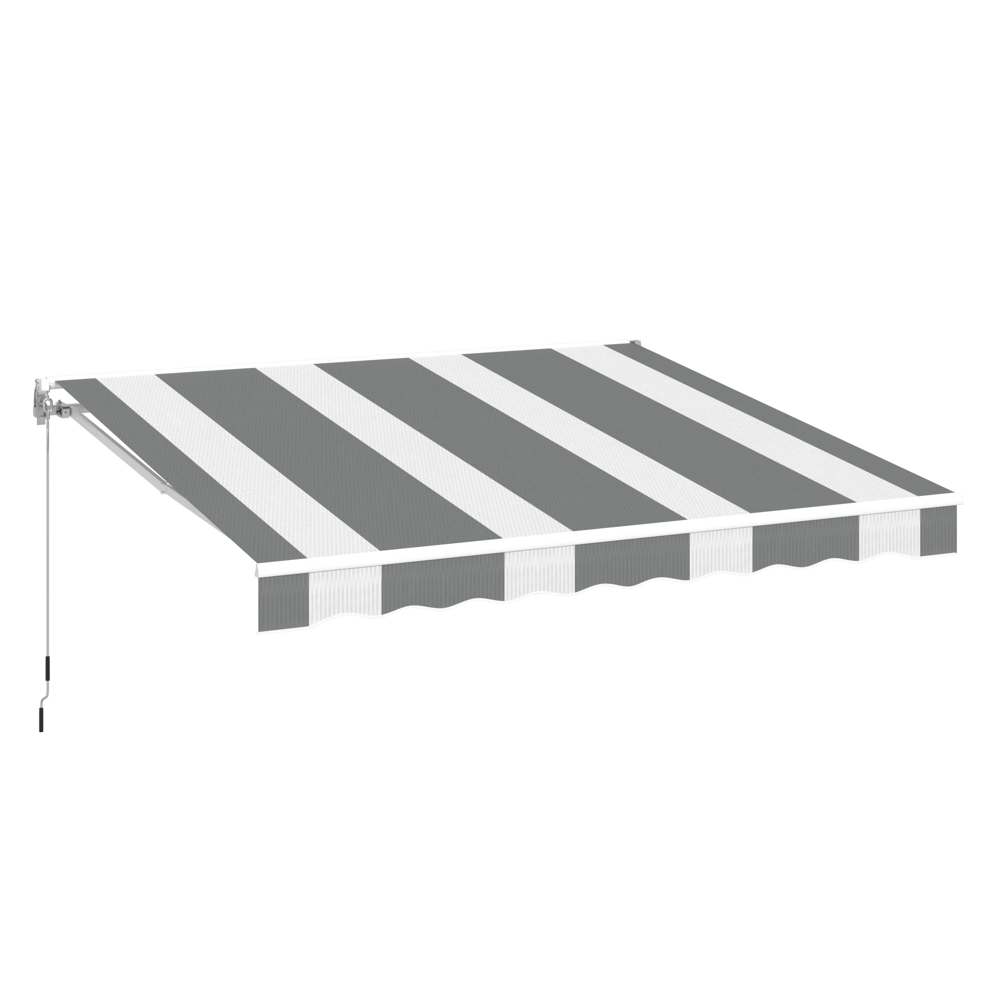 AECOJOY 13'×10' Manual Retractable Awning Sun Shade, Patio Awning Canopy