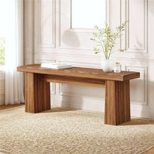 Load image into Gallery viewer, Fnova 48" Wooden Two - Person Backless Entryway Bench with Under - Bench Storage for Outdoor Garden, Living Room, Bedroom, Dining Room, Hallway