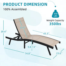 Load image into Gallery viewer, AECOJOY Outdoor Chaise Lounge, All Weather Pool Lounge Chairs Ergonomic Design (Beige, 1 PCs)