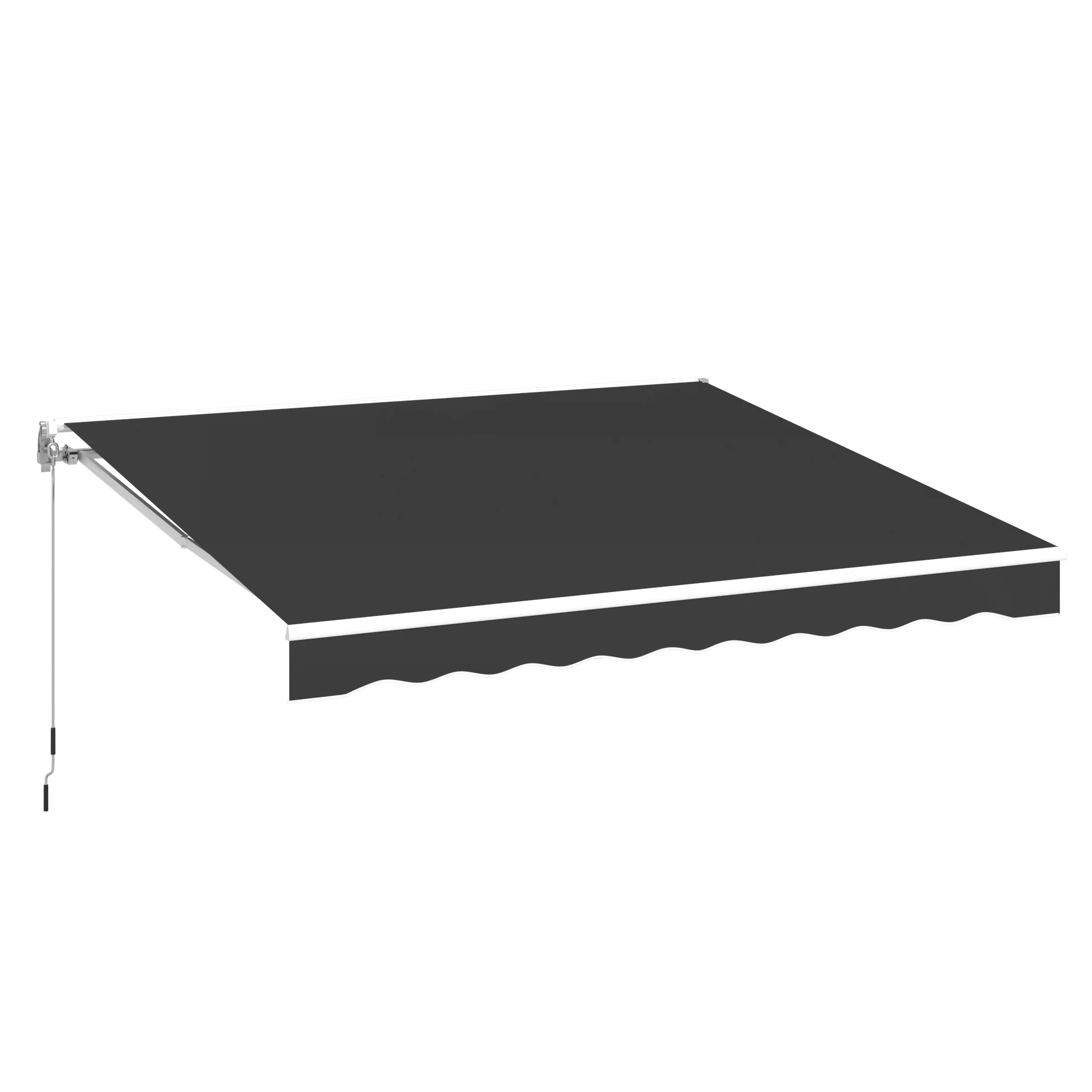 AECOJOY 13'×10' Manual Retractable Awning Sun Shade, Patio Awning Canopy