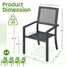 Load image into Gallery viewer, AECOJOY Outdoor Patio Dining Chairs with Armrest, Stackable Arm Chairs