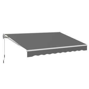 AECOJOY 13'×10' Manual Retractable Awning Sun Shade, Patio Awning Canopy