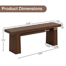 Load image into Gallery viewer, Fnova 48" Wooden Two - Person Backless Entryway Bench with Under - Bench Storage for Outdoor Garden, Living Room, Bedroom, Dining Room, Hallway