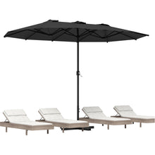 Load image into Gallery viewer, AECOJOY 15x9ft Double-Sided Patio Umbrella, Black