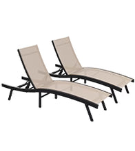 Load image into Gallery viewer, AECOJOY Outdoor Chaise Lounge, All Weather Pool Lounge Chairs Ergonomic Design (Beige, 1 PCs)
