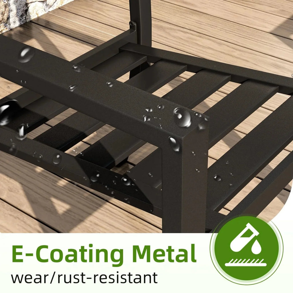 AECOJOY Outdoor Patio Dining Chairs with Armrest, Stackable Arm Chairs