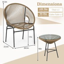Load image into Gallery viewer, Tangkula 3 Piece Outdoor Patio Furniture Set