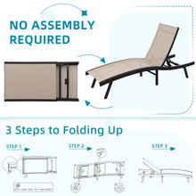 Load image into Gallery viewer, AECOJOY Outdoor Chaise Lounge, All Weather Pool Lounge Chairs Ergonomic Design (Beige, 1 PCs)