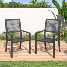 Load image into Gallery viewer, AECOJOY Outdoor Patio Dining Chairs with Armrest, Stackable Arm Chairs
