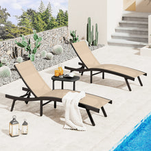 Load image into Gallery viewer, AECOJOY Outdoor Chaise Lounge, All Weather Pool Lounge Chairs Ergonomic Design (Beige, 1 PCs)