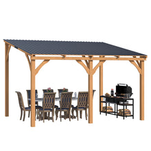 Load image into Gallery viewer, AECOJOY 12' x 10' Outdoor Wooden Gazebo, Patio Lean to Hardtop Pergolas and Gazebos