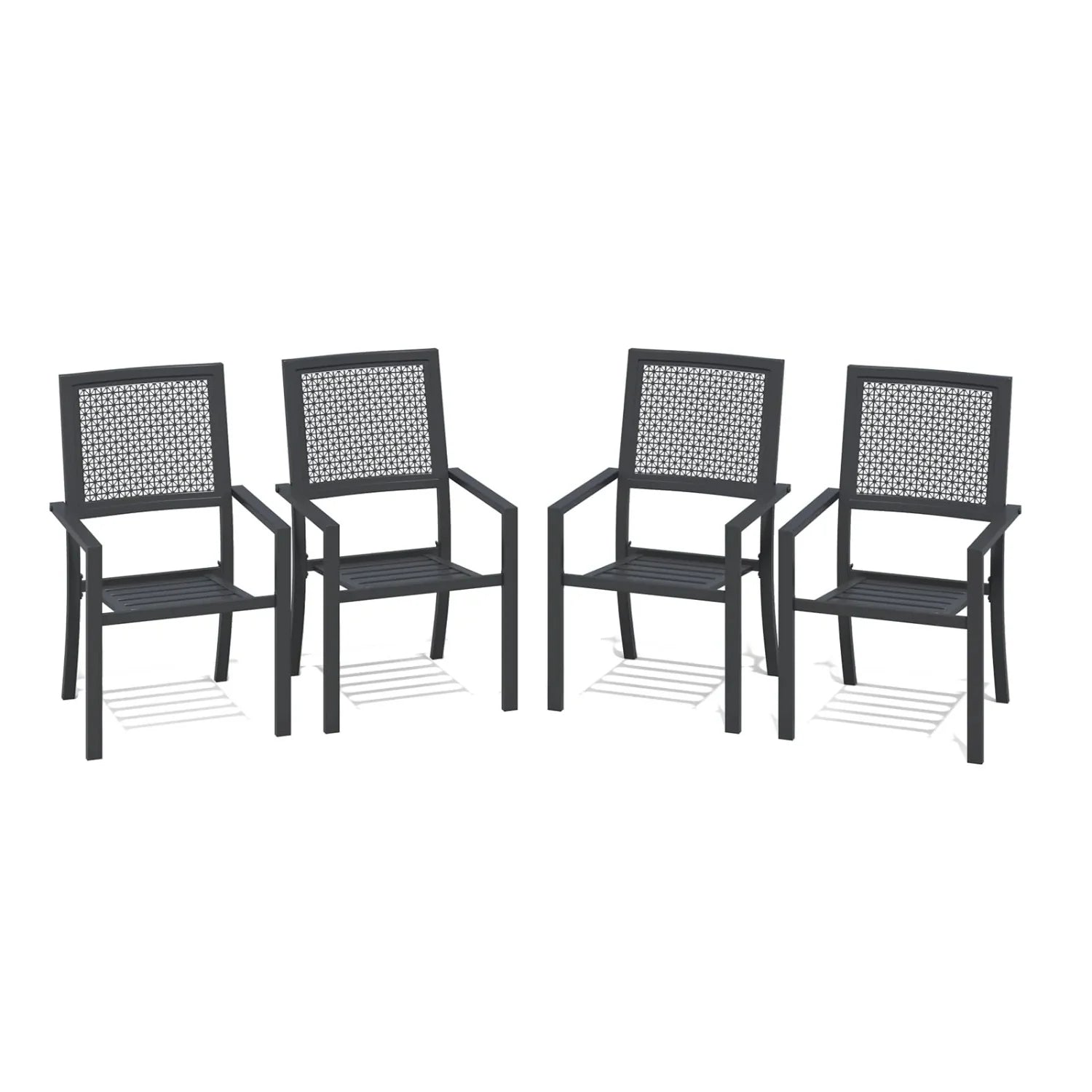 AECOJOY Outdoor Patio Dining Chairs with Armrest, Stackable Arm Chairs