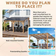 Load image into Gallery viewer, AECOJOY 12' x 10' Outdoor Wooden Gazebo, Patio Lean to Hardtop Pergolas and Gazebos