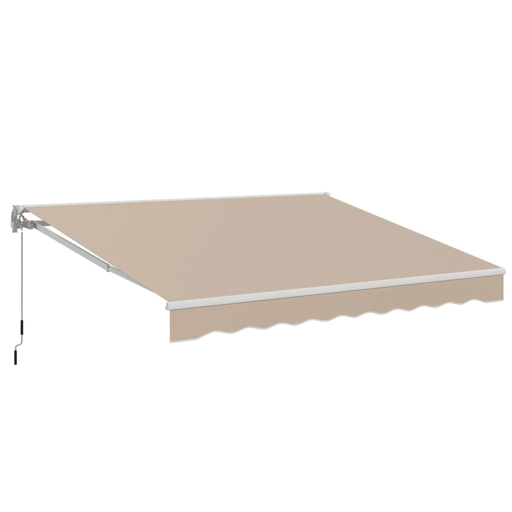 AECOJOY 13'×10' Manual Retractable Awning Sun Shade, Patio Awning Canopy