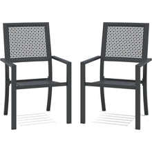 Load image into Gallery viewer, AECOJOY Outdoor Patio Dining Chairs with Armrest, Stackable Arm Chairs