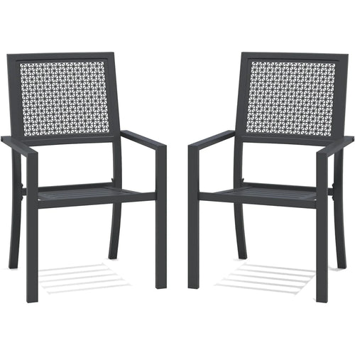 AECOJOY Outdoor Patio Dining Chairs with Armrest, Stackable Arm Chairs