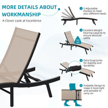 Load image into Gallery viewer, AECOJOY Outdoor Chaise Lounge, All Weather Pool Lounge Chairs Ergonomic Design (Beige, 1 PCs)