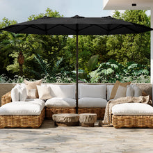 Load image into Gallery viewer, AECOJOY 15x9ft Double-Sided Patio Umbrella, Black