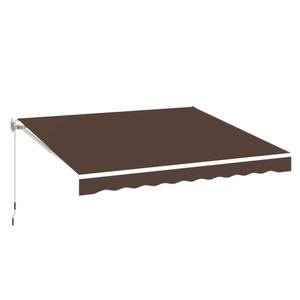 AECOJOY 13'×10' Manual Retractable Awning Sun Shade, Patio Awning Canopy