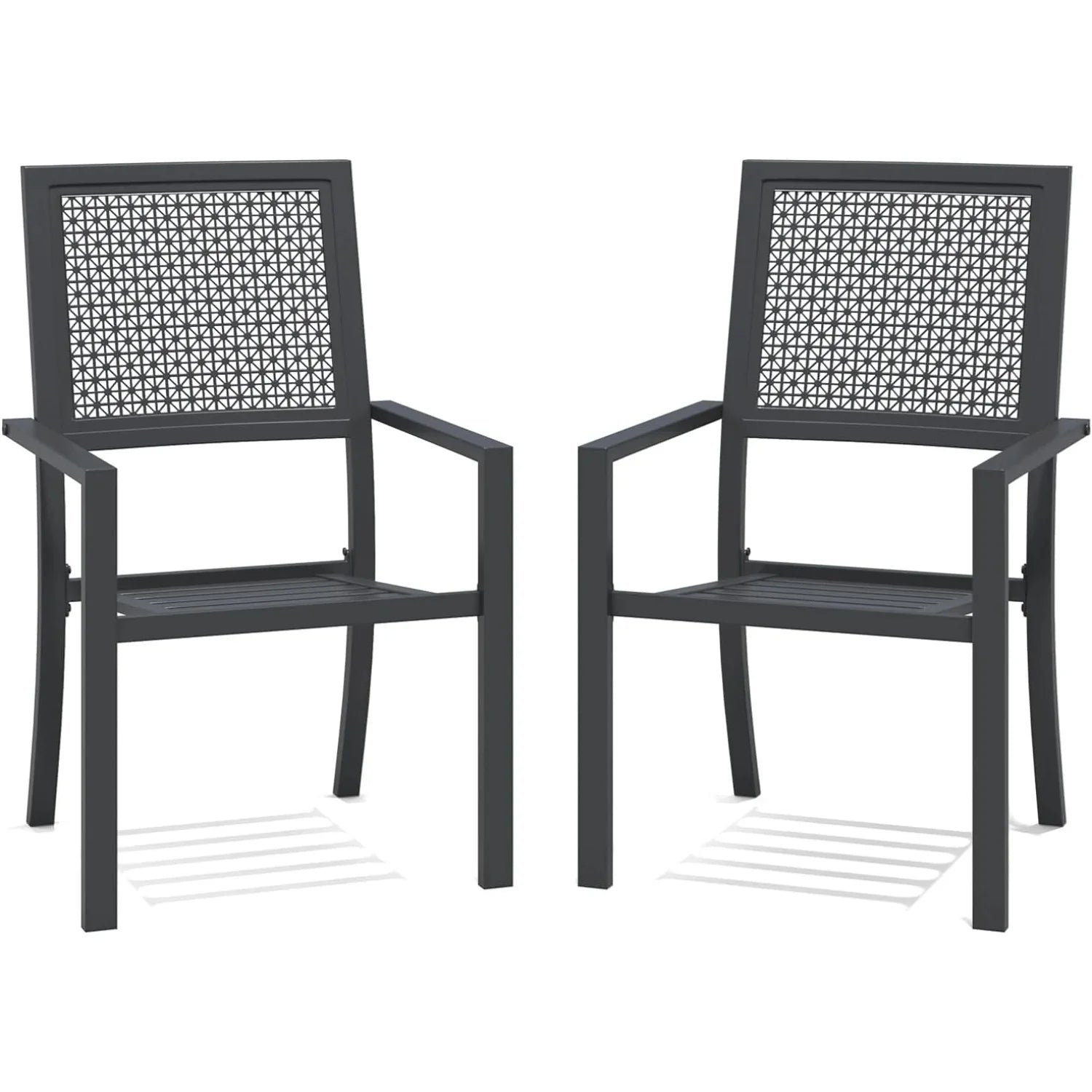 AECOJOY Outdoor Patio Dining Chairs with Armrest, Stackable Arm Chairs