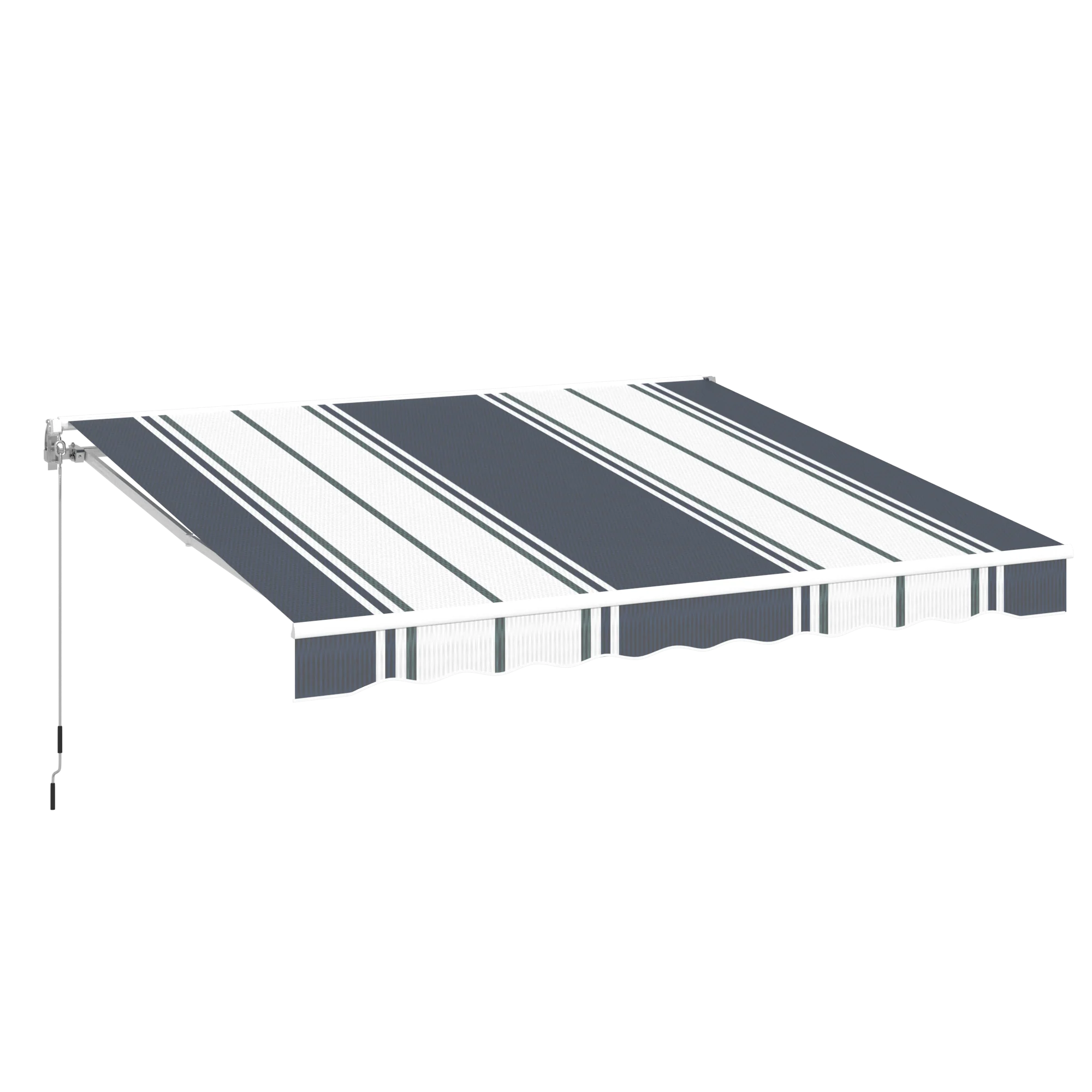 AECOJOY 13'×10' Manual Retractable Awning Sun Shade, Patio Awning Canopy