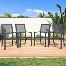 Load image into Gallery viewer, AECOJOY Outdoor Patio Dining Chairs with Armrest, Stackable Arm Chairs